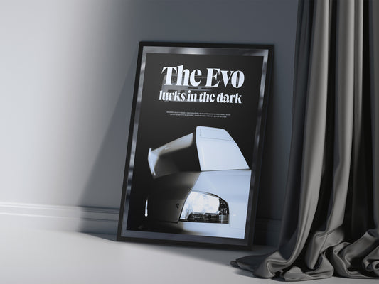 THE EVO LURKS IN THE DARK - CAR POSTER